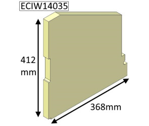 ECIW14035 Parkray LEFT Side Upper Brick  |  Aspect 14 Boiler WOOD - Non Eco - 412mm x 368mm